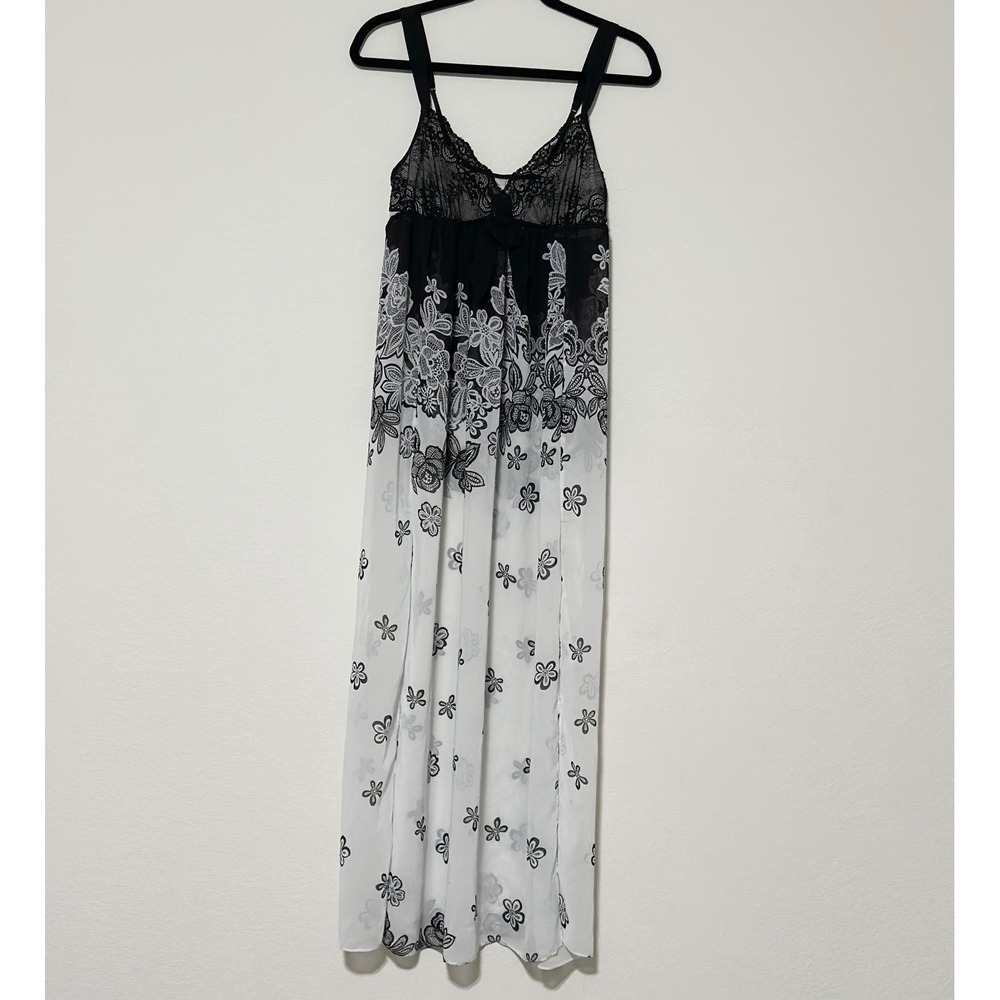 In Bloom by Jonquil black white lace romantic babydoll slip chemise Lingerie SP